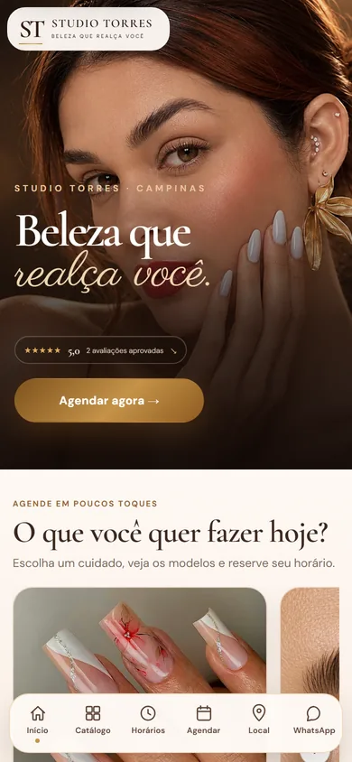 Site do Studio Torres no celular